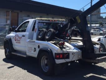 Busters Towing specialized motorcycle recovery carrier
